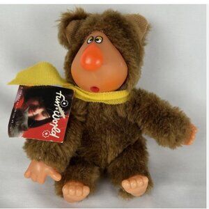 Vtg Thumb Sucking Fun World Plush Monkey Stuffed Animal Toy Shredded Clippings